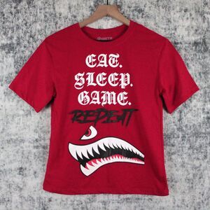 RGSTR T Shirt Boys Size 10 / 12 Red "Eat , Sleep ,  Game REPEAT" Short Sleeve